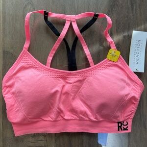 New Coral Pink Strappy Sports Bra